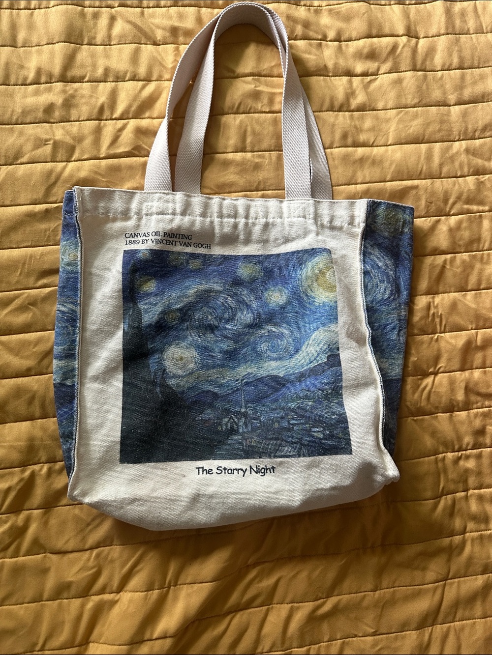 The Starry Night Canvas Tote Bag - Blue/White
Van gogh